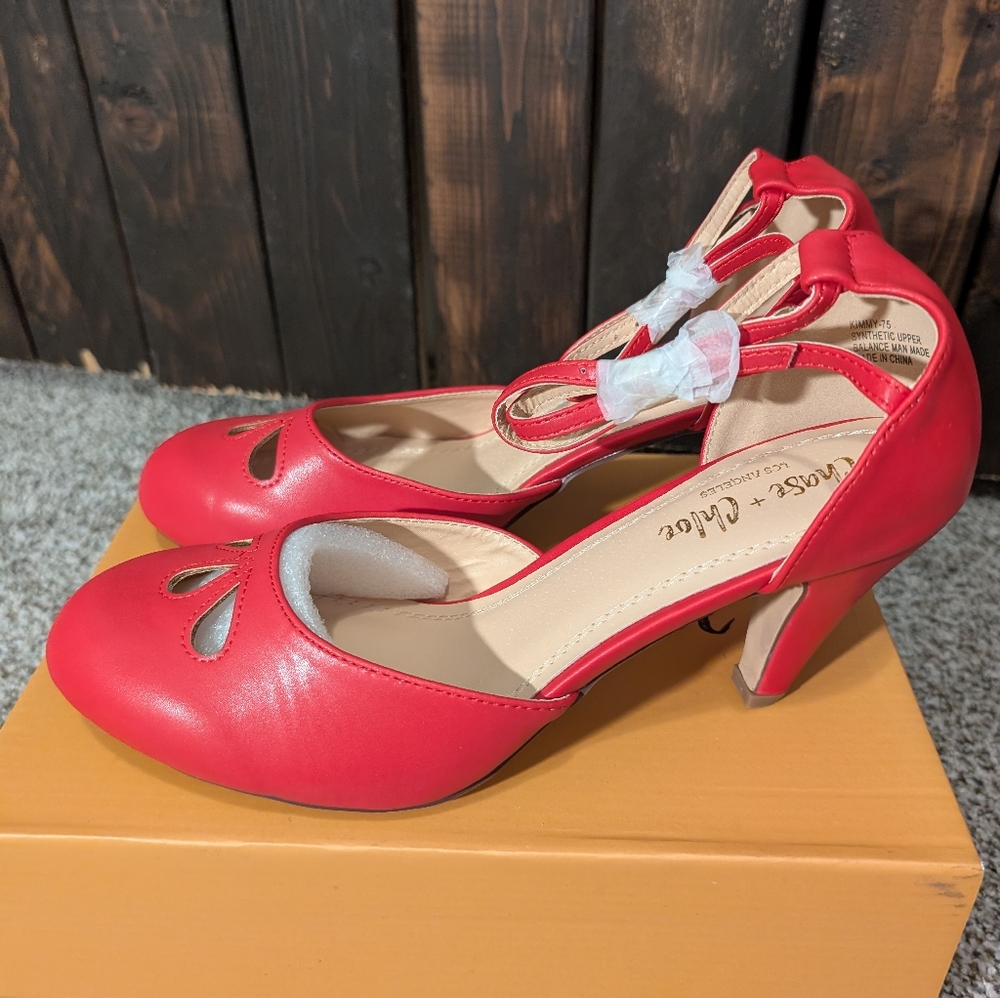 Chase + Chloe Red Heels